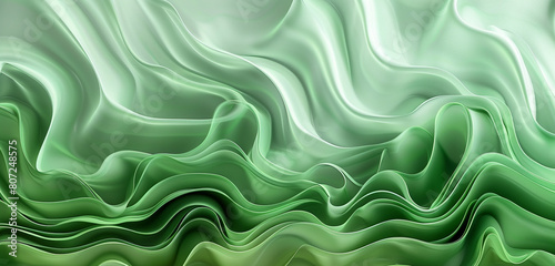 Gentle kelly green waves styled as abstract flames ideal for a natural soothing background photo