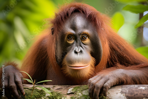 A rare species of Kalimantan orangutan.