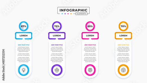 Vector business point list infographic design template with 4 steps 
