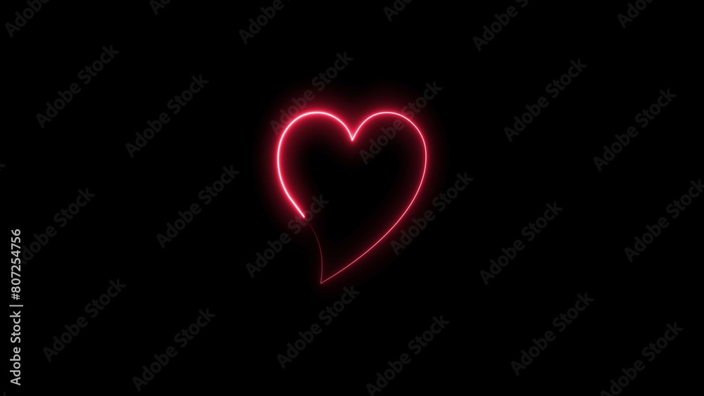 Abstract neon rose day and love with heart ,happy valentine's day illustration on black background. Abstract neon rose day and love with heart ,happy valentine's day illustration on black background.