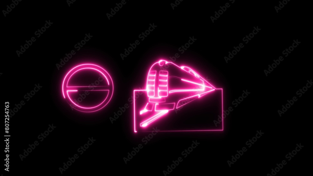 Abstract neon railway transporation sign icon illustration. Abstract neon railway transporation sign icon illustration.