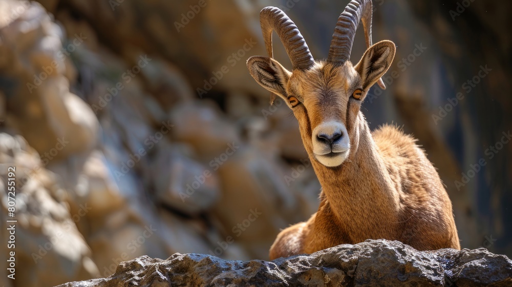 Mountain Goat on Rocky Terrain