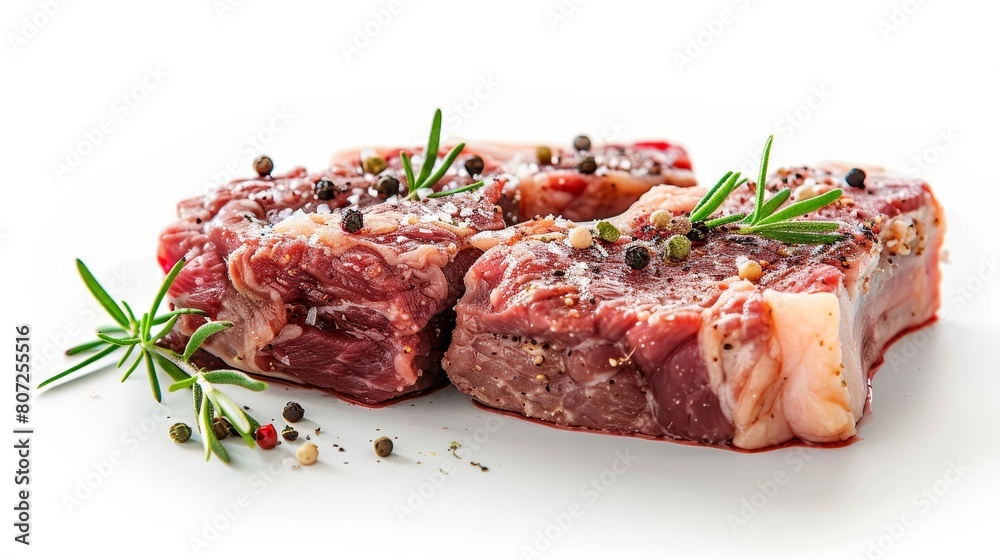 Fresh and delicious beef tenderloin steaks seasoned with rosemary and black pepper.