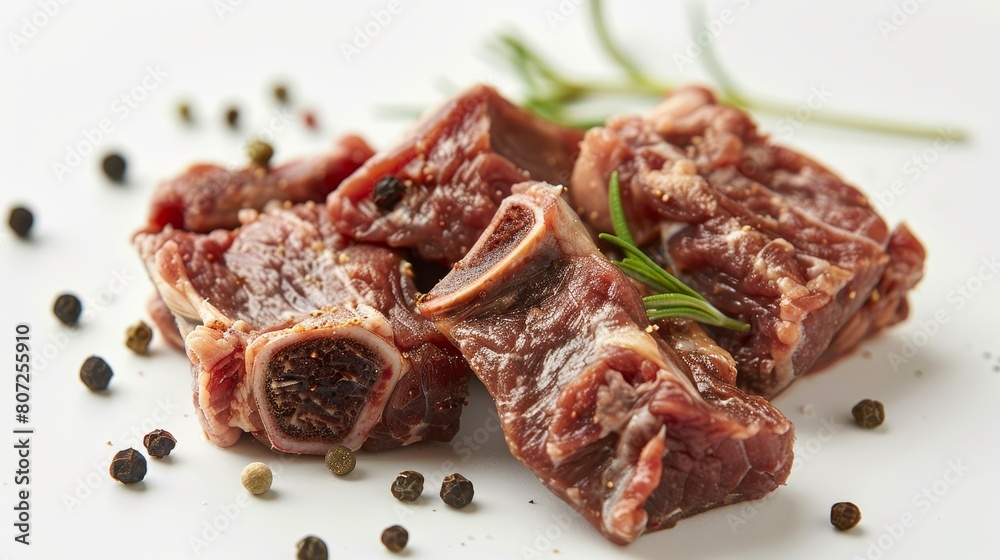 Fresh beef short ribs on white background