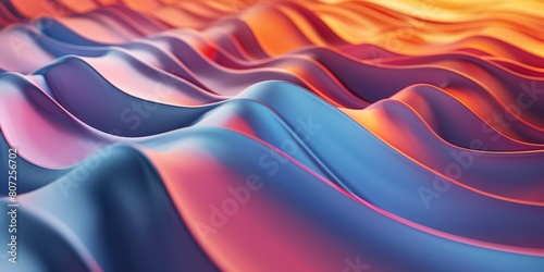 Dynamic 3D Curves  Fluid Motion Effect  Red and Blue Color Palette  High Gloss Digital Art  Abstract Wave Design