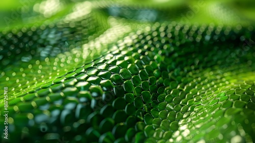 photo background green snake skin close up.