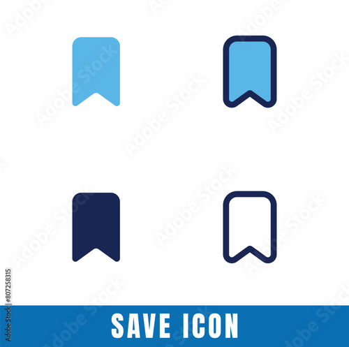 Simple Save icons in different designs vector set