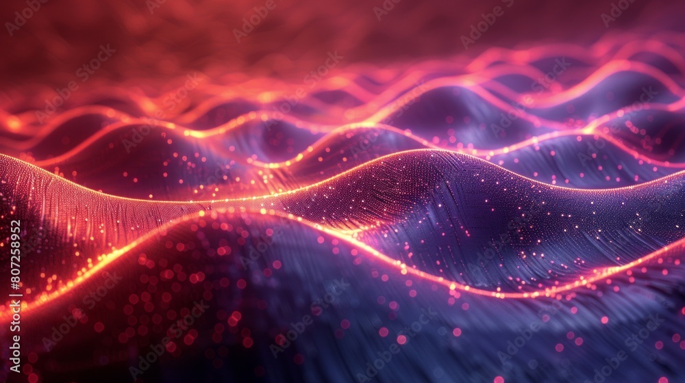 Obraz premium Neon Digital Waves 1