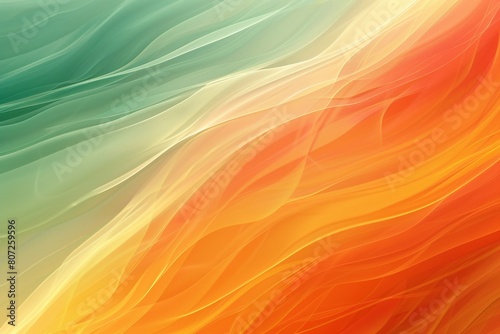 Abstract background with orange  green and yellow color waves