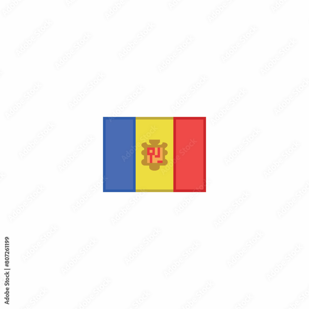 Obraz premium andorra flag minimalistic vector sign