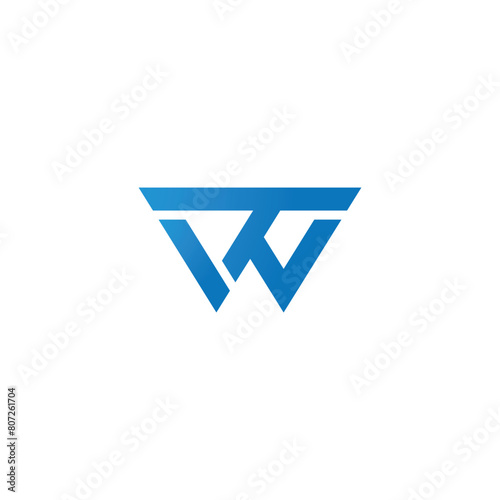 Vector initial letter TW typography logo design vector