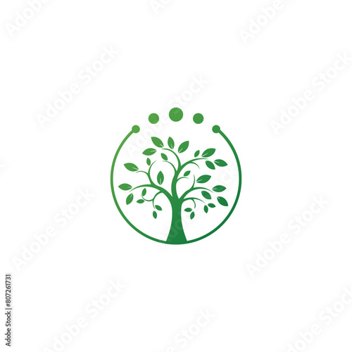 Vector eco organic tree logo sign vector illustration design
