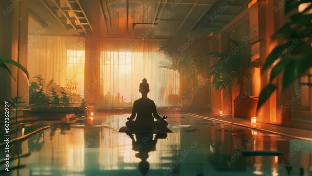 A person meditating in a quiet room discovers peace and tranquility. A person meditating in a quiet room discovers peace and tranquility.