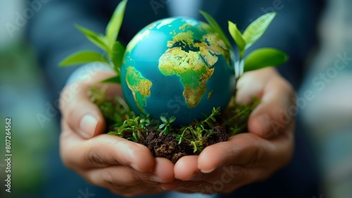 Business leaders promoting sustainable practices for environmental and social responsibility in global organizations. Concept Sustainable Business Practices, Environmental Responsibility
