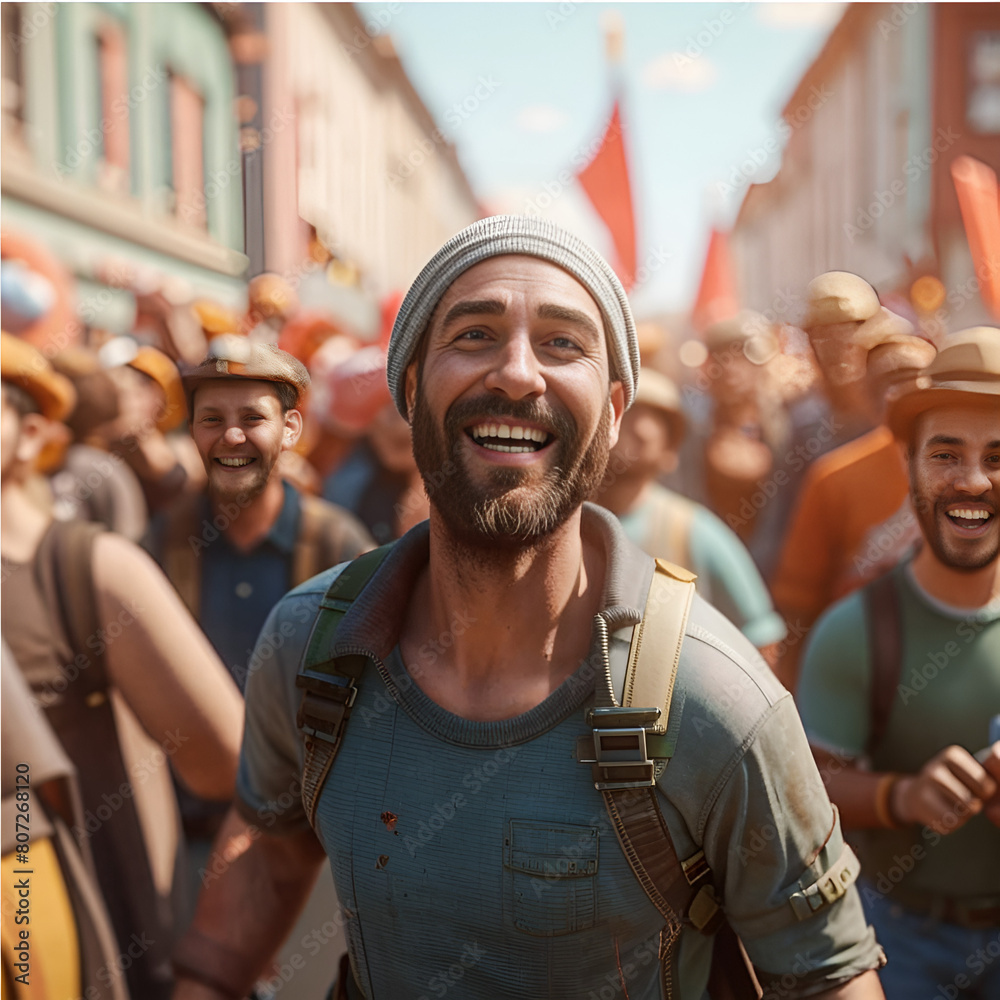 Fototapeta premium group of people at the street