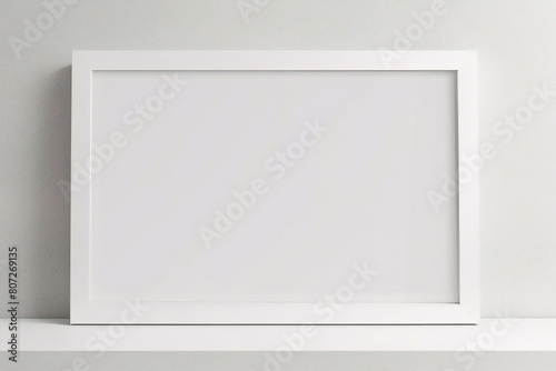 リアルなフォトフレームのモックアップ。白い空白の壁に垂直の大きな A3、A4 フレームのモックアップ。シンプル、クリーン、モダン、ミニマルなポスター フレーム。垂直の白い額縁のモックアップ。国際用紙サイズ photo
