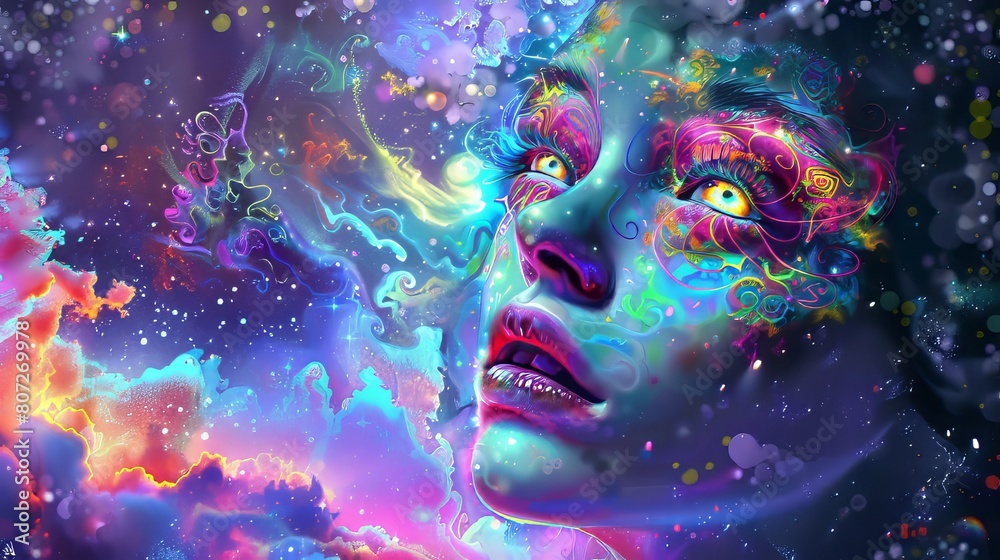Psychedelic artwork inspired by dreams and altered states of consciousness Psychedelic artwork inspired by dreams and altered states of consciousness
