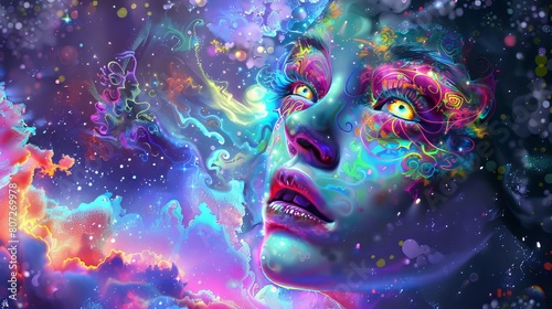 Psychedelic artwork inspired by dreams and altered states of consciousness
