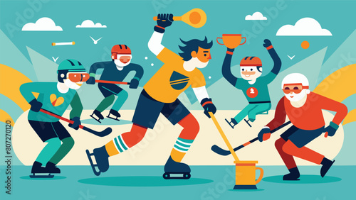 Excitement builds as the Summer Roller Hockey League playoffs approach with teams locking horns in intense matches determined to secure a spot in the. Vector illustration photo