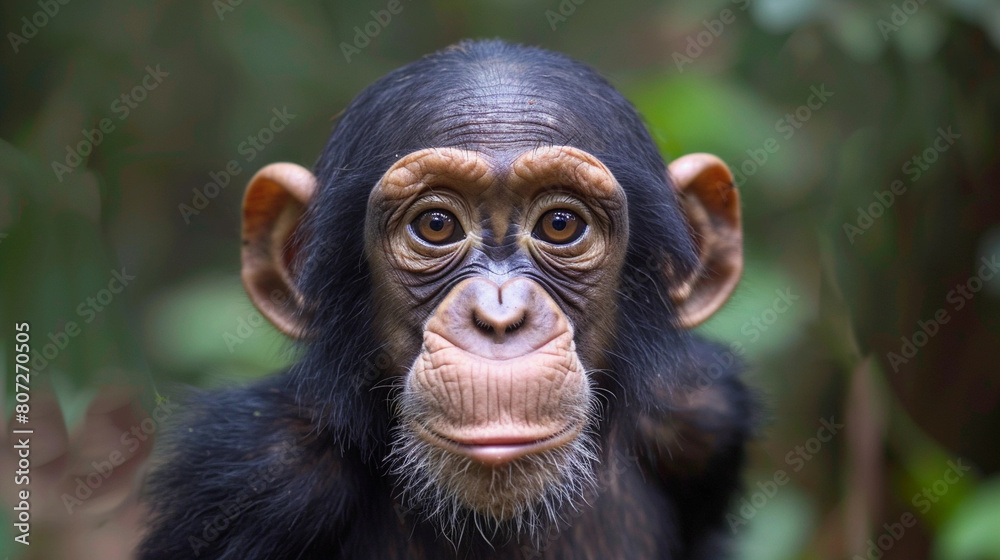 Contemplative Chimpanzee: A Close-Up Portrait of Primate Thoughtfulness in Natural Habitat Contemplative Chimpanzee: A Close-Up Portrait of Primate Thoughtfulness in Natural Habitat