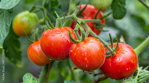 A Bunch of Tomatoes Growing on a Vine