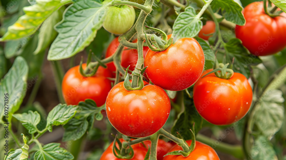 A Bunch of Tomatoes Growing on a Vine