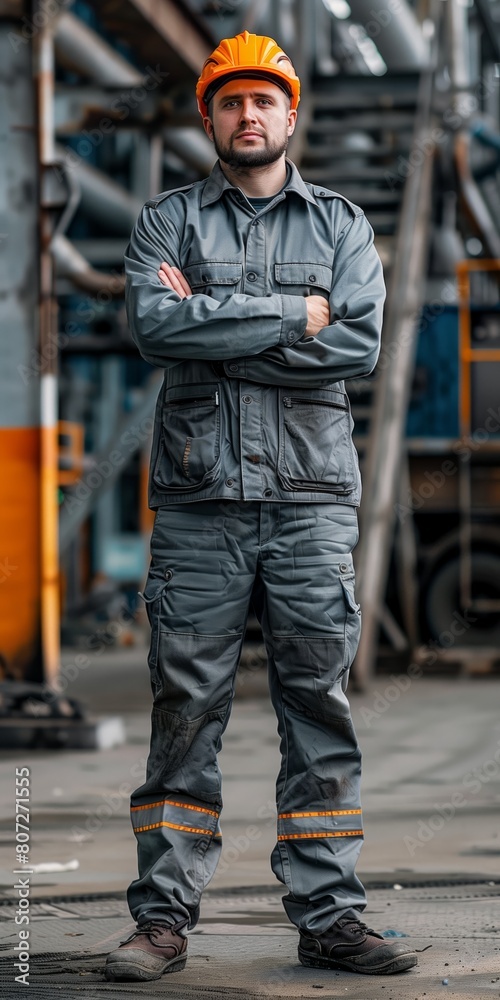 Male worker standing with crossed arms Male worker standing with crossed arms