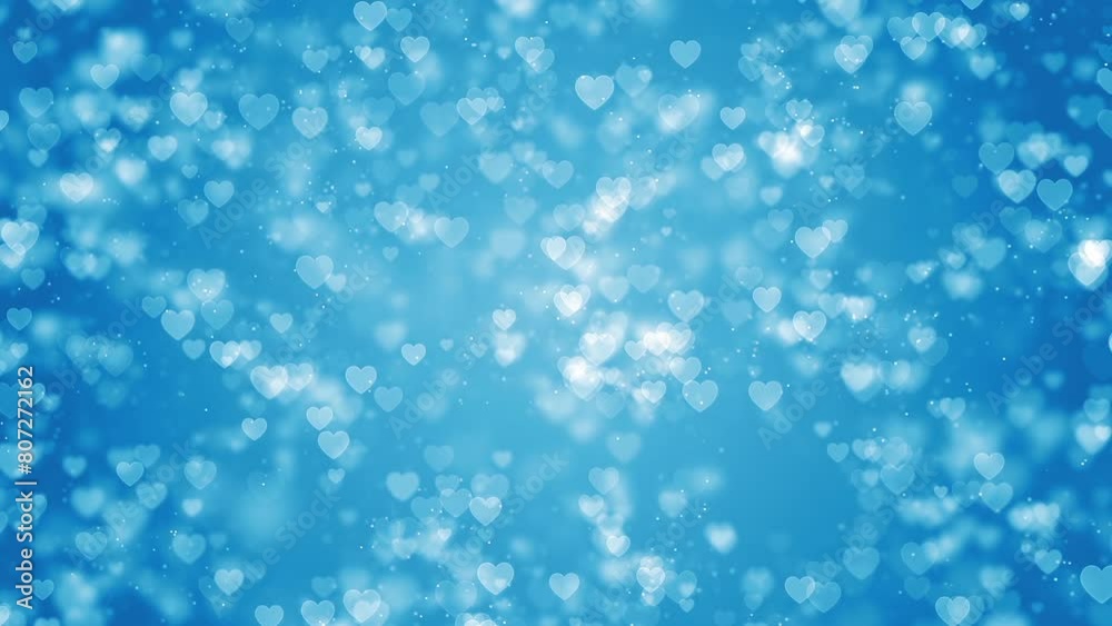 Blue Flying Hearts. Gentle romantic abstract background. Looped video. Blue Flying Hearts. Gentle romantic abstract background. Looped video.