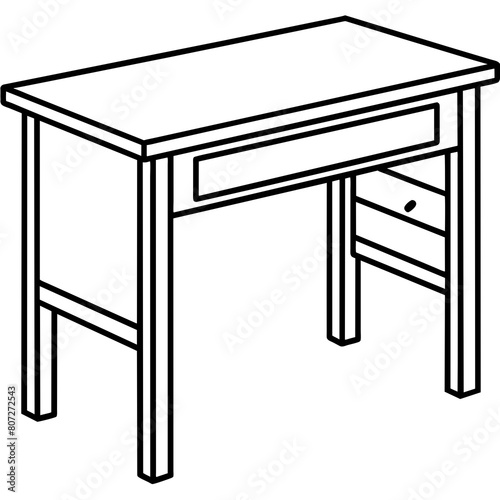 Simple Bedside Table Vector Illustration