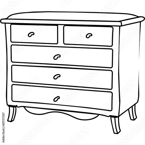 Vintage Dresser Clipart - Printable SVG Icon for POD & Microstock Design