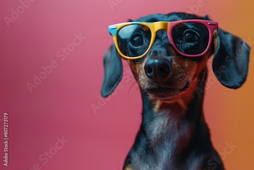 portrait of a dog, dog with sunglasses © hamzagraphic01