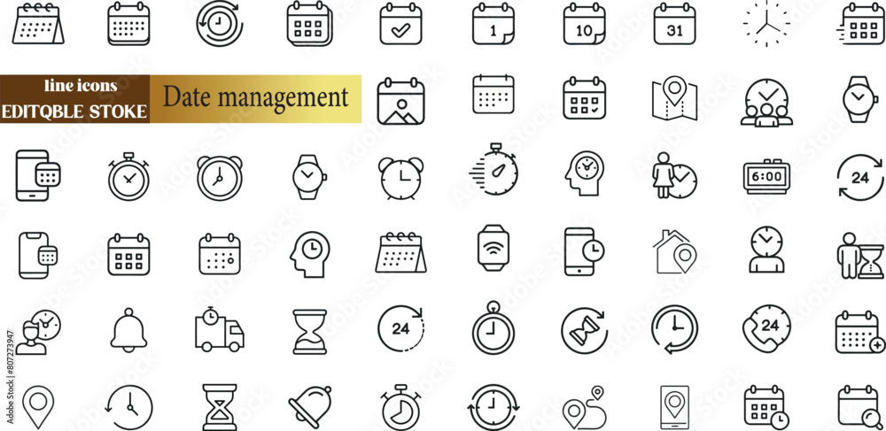 Date management feedback icons Pixel perfect