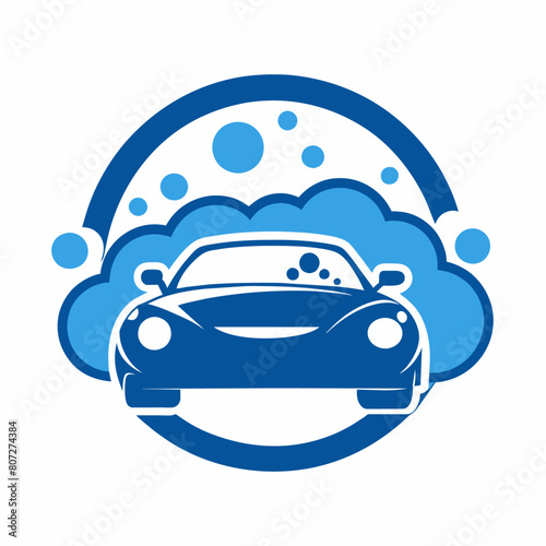 a car wash, featuring a car being washed with foam, set against a solid white background (4)