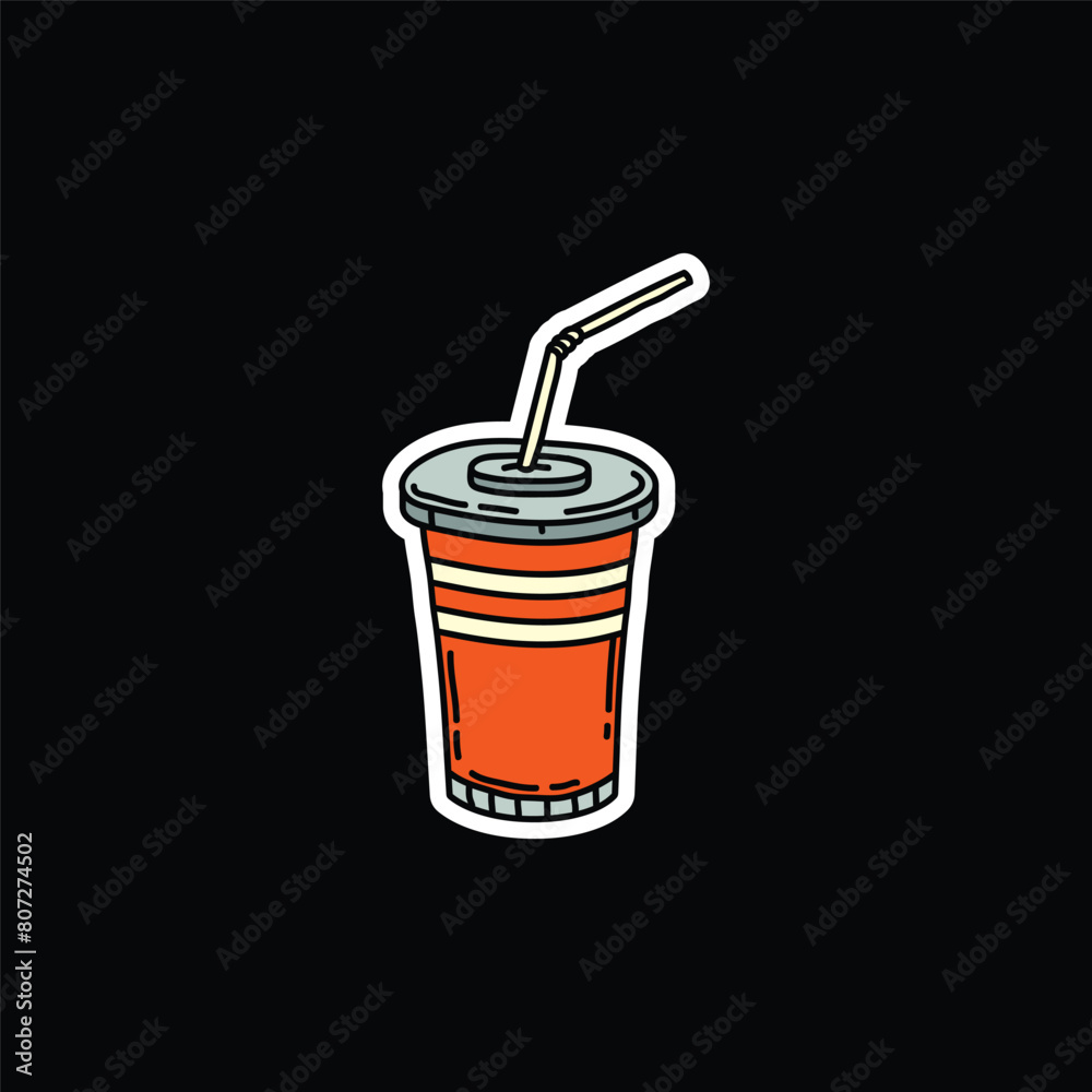A hand-drawn glass of soda. Vector illustration. A hand-drawn glass of soda. Vector illustration.