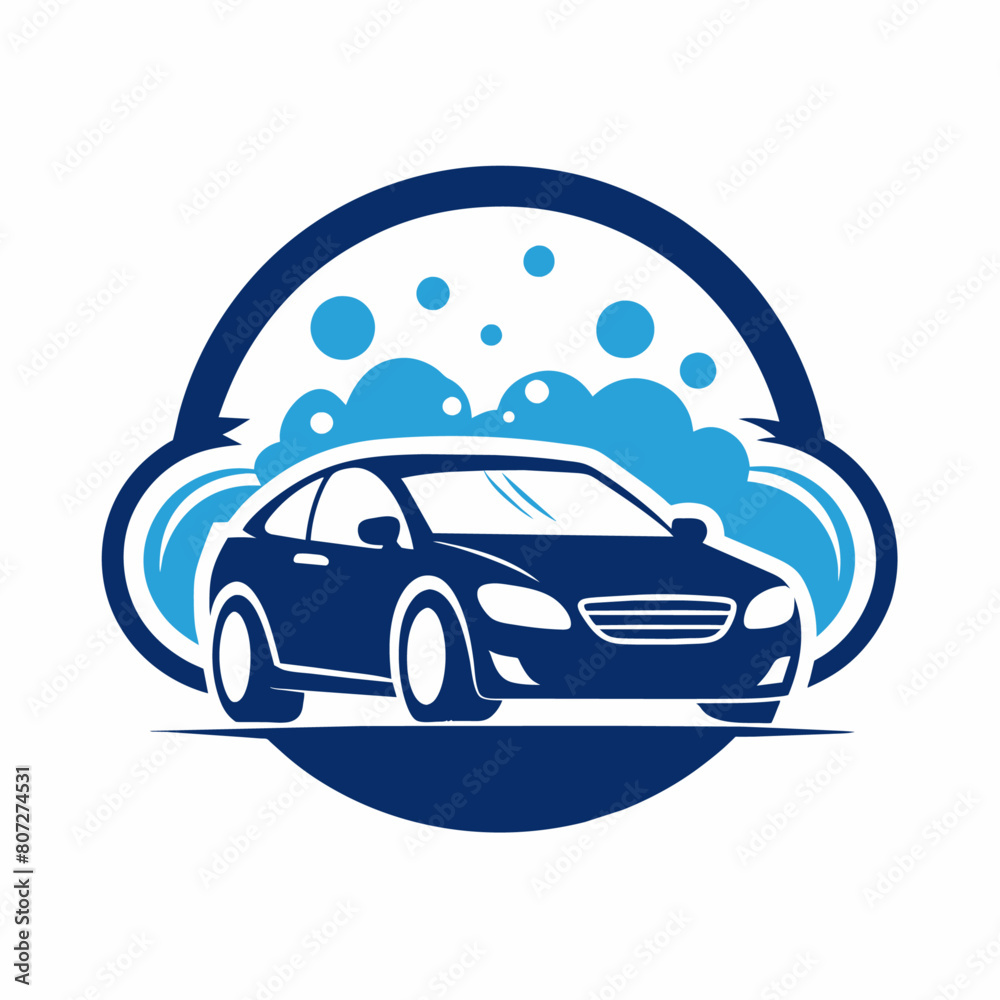 a car wash, featuring a car being washed with foam, set against a solid white background (30)