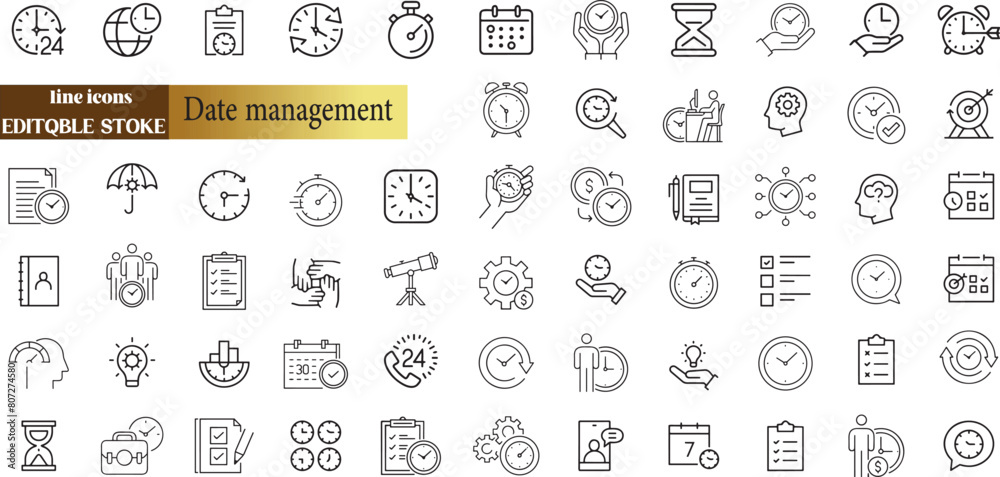 Date management feedback icons Pixel perfect