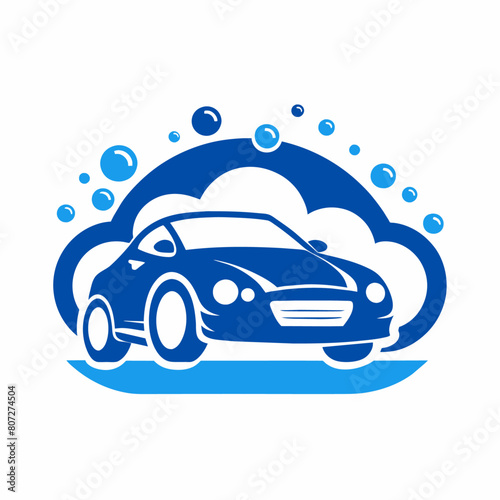 a car wash, featuring a car being washed with foam, set against a solid white background (29) © Big Dream