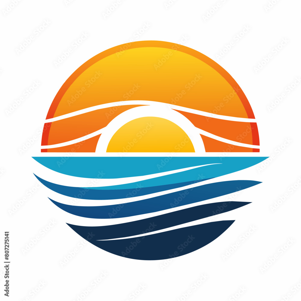 A sunset logo vector art illustration (2) A sunset logo vector art illustration (2)