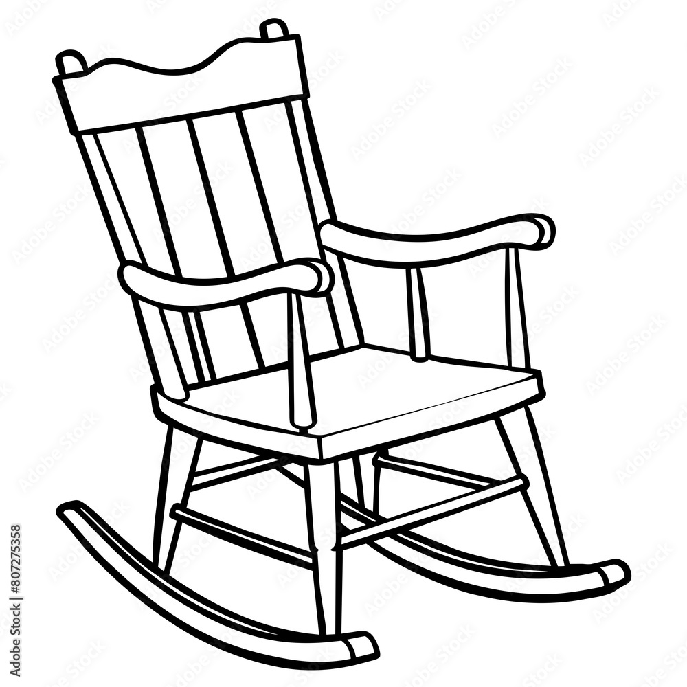 Rocking Chair Line Drawing: Furniture and Interior Design Graphics Rocking Chair Line Drawing: Furniture and Interior Design Graphics