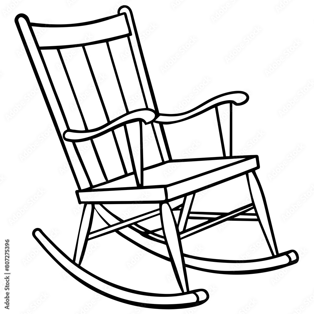 Rocking Chair Line Drawing: Furniture and Interior Design Graphics Rocking Chair Line Drawing: Furniture and Interior Design Graphics