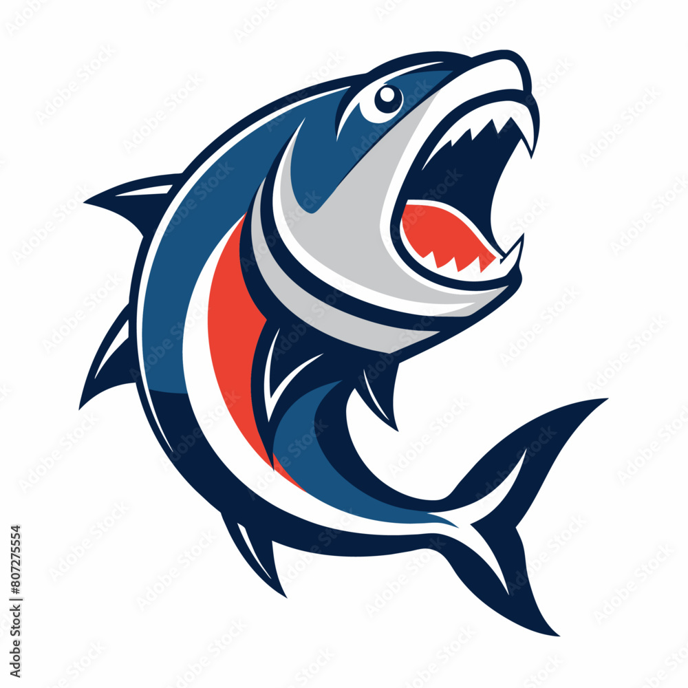 Naklejka premium Fish logo vector art illustration (2)