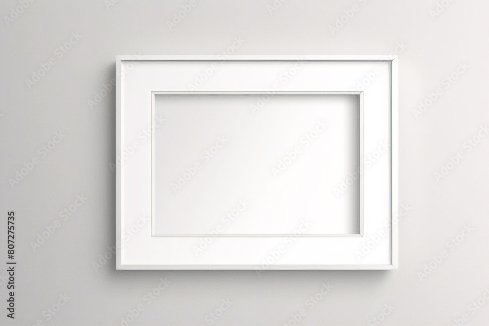 Weißes Rahmenmodell im Innenraum auf weißem Wandhintergrund. Vorlagenrahmen für Text. Poster-Attrappe. Rechteckiges Wandbild oder Fotorahmen-Attrappe Weißes Rahmenmodell im Innenraum auf weißem Wandhintergrund. Vorlagenrahmen für Text. Poster-Attrappe. Rechteckiges Wandbild oder Fotorahmen-Attrappe
