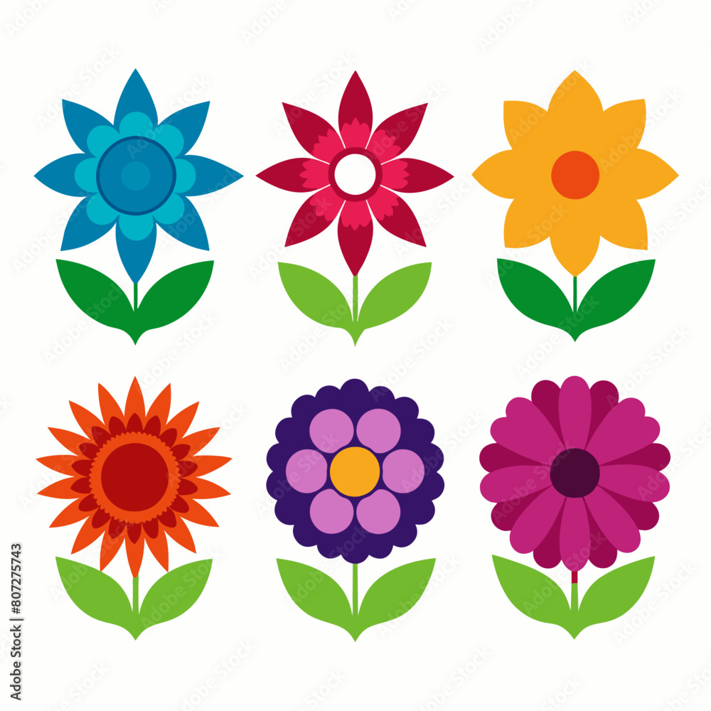 Obraz premium create-a-set-of-flower-icon-vector-art-illustratio (24)