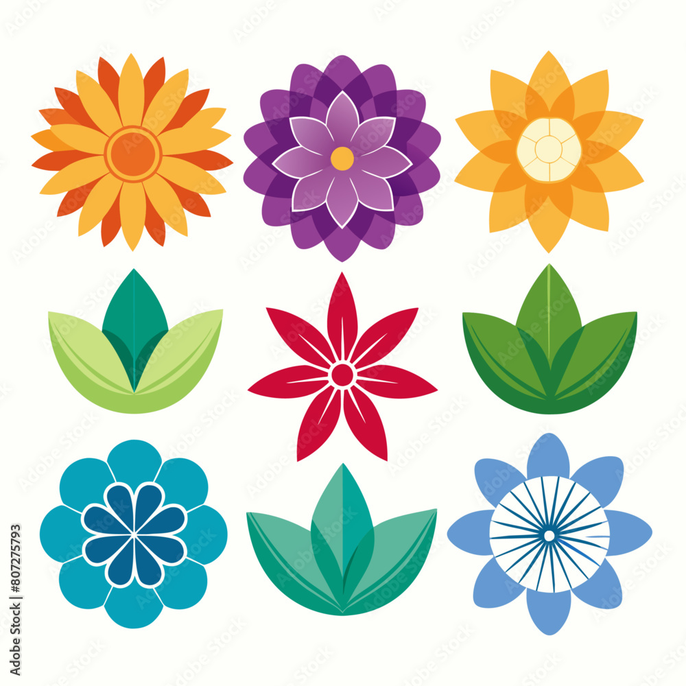 Obraz premium create-a-set-of-flower-icon-vector-art-illustratio (42)