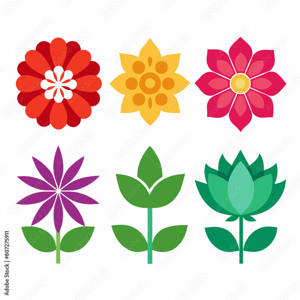 Obraz premium create-a-set-of-flower-icon-vector-art-illustratio (71)