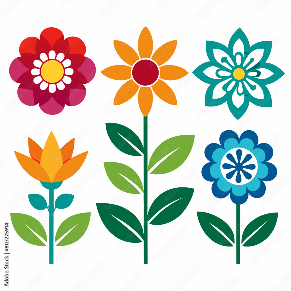 Obraz premium create-a-set-of-flower-icon-vector-art-illustratio (67)