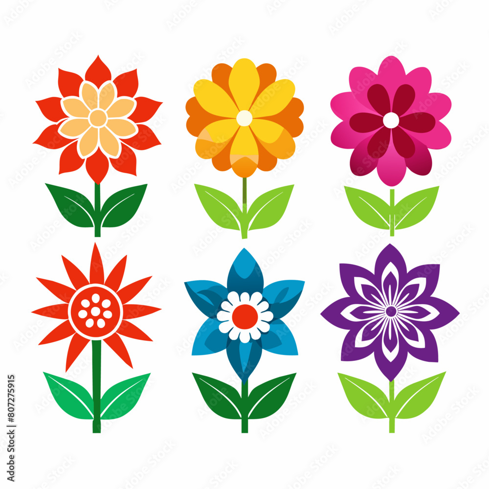 Obraz premium create-a-set-of-flower-icon-vector-art-illustratio (70)