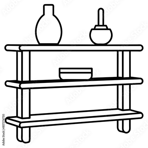 Kitchen Table and Kitchen Almira Vector Illustration for T-Shirt Design, Hoody Design, Pillow Cover Design - High-Quality Printable Graphics, SVG Files, and More