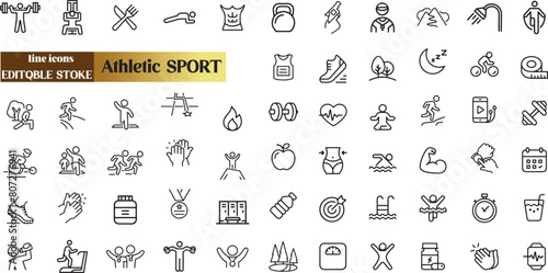 Athletic icons Pixel perfect