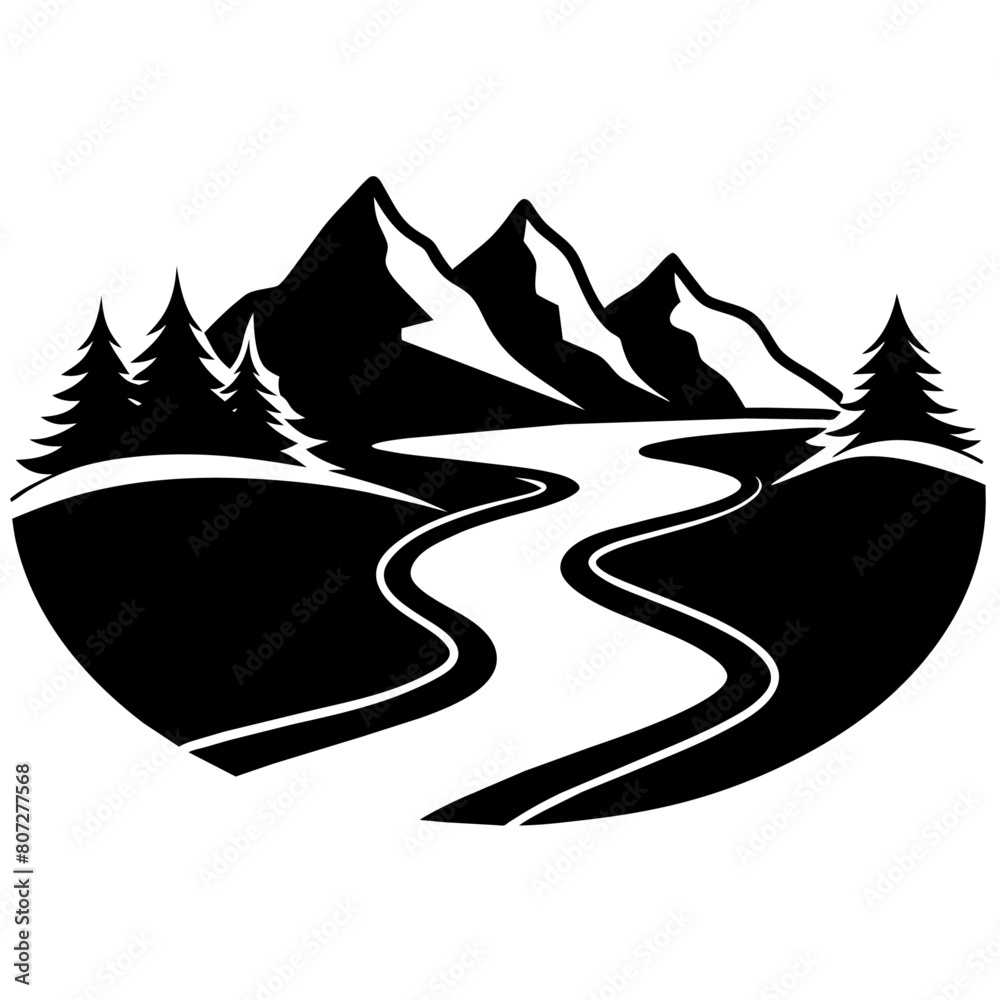 River with mountain vector clipart illustration (13) River with mountain vector clipart illustration (13)